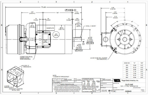 122252.00 Leeson |  1.5 hp 1800 RPM 145TC Frame TEFC C-Face (No Base) Brake Motor 208-230/460V