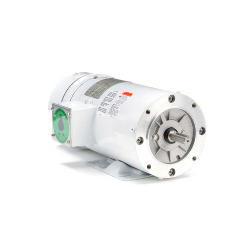 119486.00 Leeson |  1 hp 1800 RPM 56HC TENV Washdown Duty Brake Motor w/Base 230/460V
