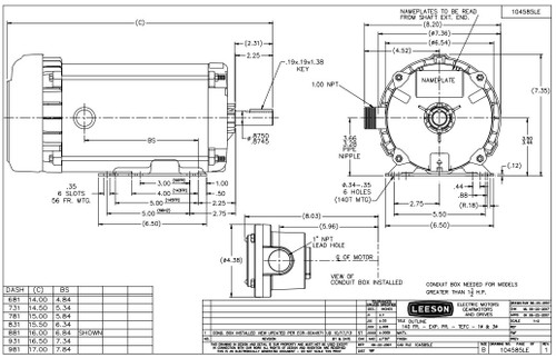121916.00 Leeson |  2 hp 3600 RPM 145T 230/460V TEFC Explosion Proof