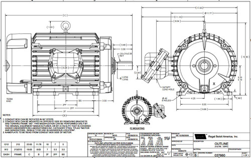 U006C Marathon 7.5 hp 1800 RPM 213T 230/460V TEFC Explosion Proof Marathon Electric Motor