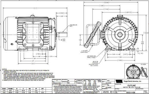 E564 Marathon 30 hp 1800 RPM 286T 230/460V TEFC Explosion Proof Marathon Electric Motor