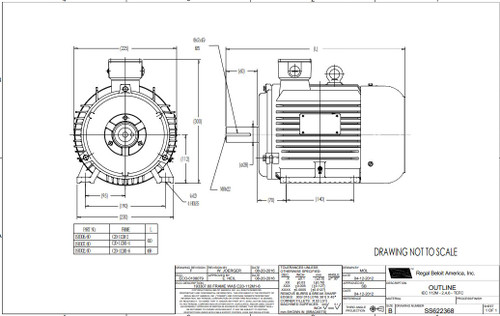 R325B Marathon 5.5 hp 4 kw 1800 RPM 112M Frame 230/460V Marathon Electric Metric Motor