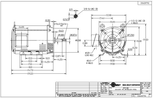 GT0418A Marathon 10 hp 3450 RPM 213JM Frame ODP 230/460V Marathon Close Couple Motor