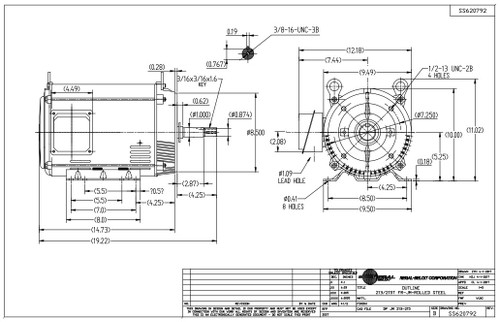 GT0419A Marathon 10 hp 1800 RPM 215JM Frame ODP 230/460V Marathon Close Couple Motor