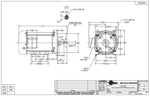 GT3116A Marathon 7.5 hp 1800 RPM 213JM Frame TEFC 230/460V Marathon Close Couple Motor