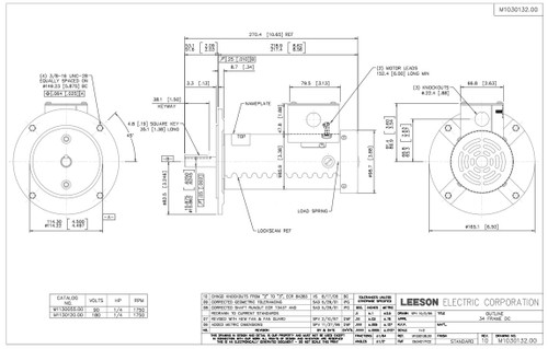 M1130055.00 Leeson |  Permanent Magnet Motor 90 Volts DC 1/4 hp 1800 RPM 34G56C Frame  Electric