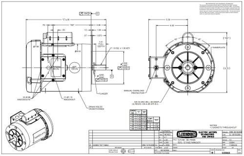 113290.00 Leeson |  1/3 hp 1725 RPM 56C Frame (Farm Duty) 115/230 Volts