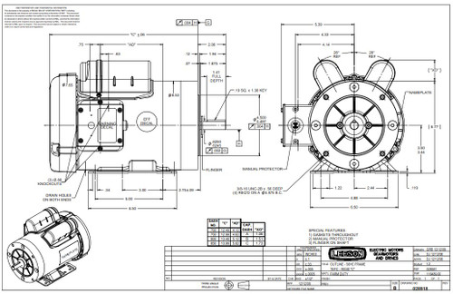 116489.00 Leeson |  1.5 hp 1725 RPM 56HC w/base 115/230V  Farm Duty