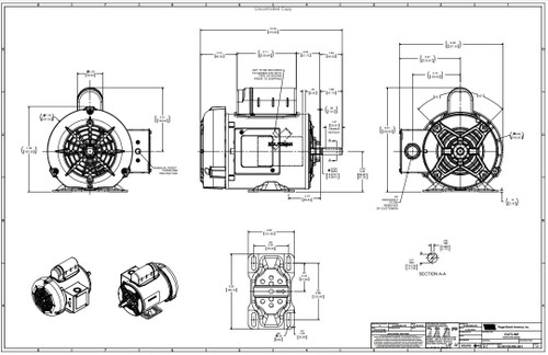 C311V1 Century 1/2 hp 1800 RPM 56 Frame (Farm Duty) 115/230V Electric Motor