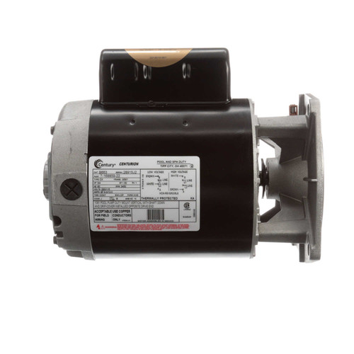 B663 Century 3/4hp 3450 RPM 115/230V 56Y Arneson Vertical Pool Cleaner Motor Century # B663