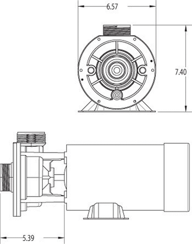 3410410-15 Waterway |  1 hp 115V 1-Speed Waterway Spa Pump Center Discharge