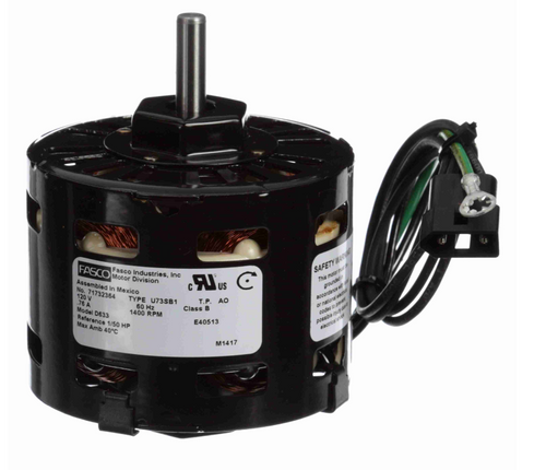 Fasco D633 Motor | Broan Fan Motor 1/50 hp 1400 RPM 115V