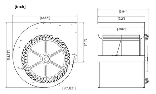 1/6 hp 1-Speed 115V Dayton 1XJX7 Direct OEM Interchange Furnace Blower with Housing Assembly & Motor