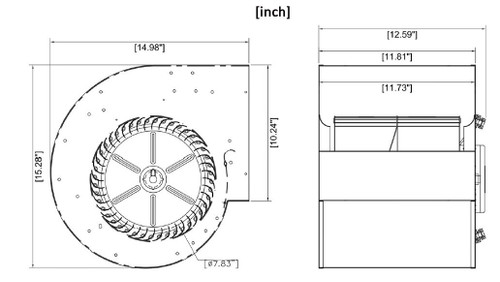 1/4 hp 1-Speed 115V Dayton 1XJX8 Direct OEM Interchange Furnace Blower with Housing Assembly & Motor
