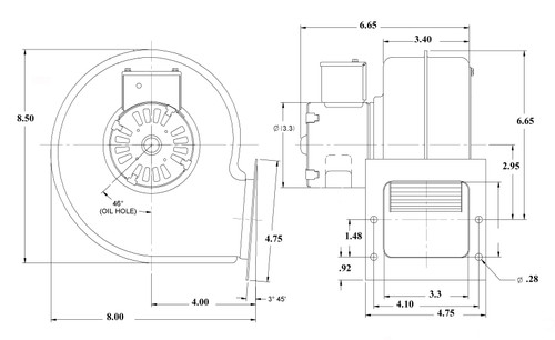 Fasco 50755-D500 Pellet & Wood Stove Convection Blower Fan 115 Volts