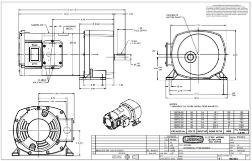 108701.00 Leeson |   Parallel Shaft 1/4 hp, 12 RPM 90 Volts DC TENV Electric Gear Motor