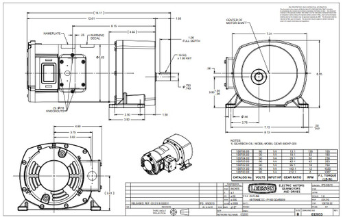 108704.00 Leeson |   Parallel Shaft 1/4 hp, 60 RPM 90 Volts DC TENV Electric Gear Motor