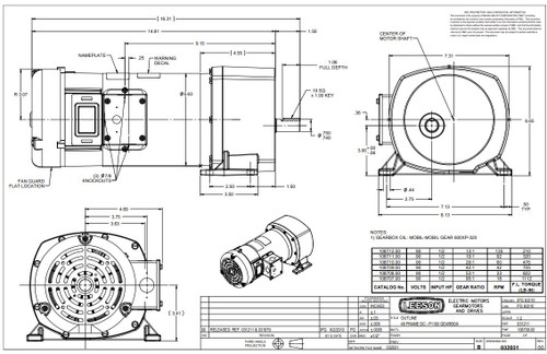 108709.00 Leeson |   Parallel Shaft 1/2 hp, 42 RPM 90 Volts DC TEFC Electric Gear Motor