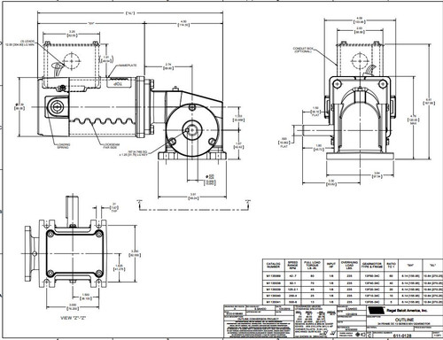 M1135069.00 Leeson |   Right Angle 1/8 hp, 42 RPM 90 Volts DC TENV Electric Gear Motor