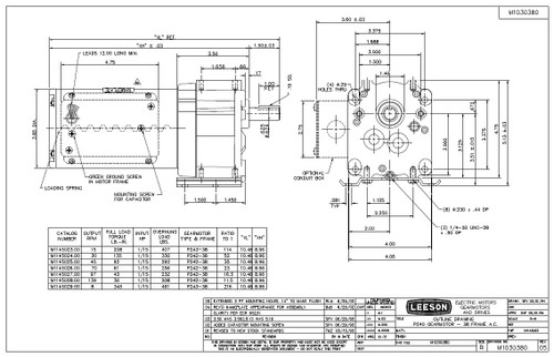 M1145027.00 Leeson |   Parallel Shaft 1/15 hp, 97 RPM TENV 115/230V Electric Gear Motor