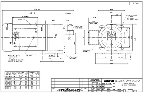 096004.00 Leeson |   Parallel Shaft 1/8 hp, 29 RPM 115/230V Electric Gear Motor