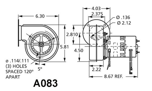 Fasco A083 York Centrifugal Blower 230 Volts