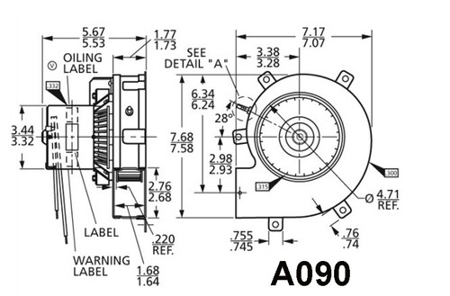 Fasco A090 Rheem Rudd (70-21496-01) Furnace Draft Inducer Blower 115 Volts
