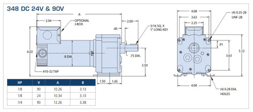 Bison 011-348-5200 Gear Motor 1/8 hp 8.3 RPM 24VDC