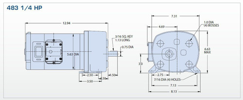 Bison 011-483-4087 Gear Motor 20 RPM 90VDC