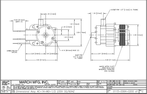 AC-1A-MD March Pump | 230V,  1/2" Inlet/Outlet