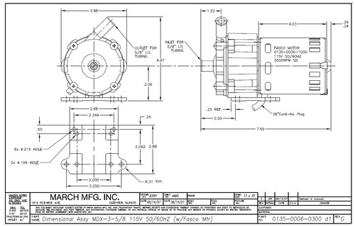 MDX-3-5/8 March Pump | 115V, 5/8" Inlet/Outlet