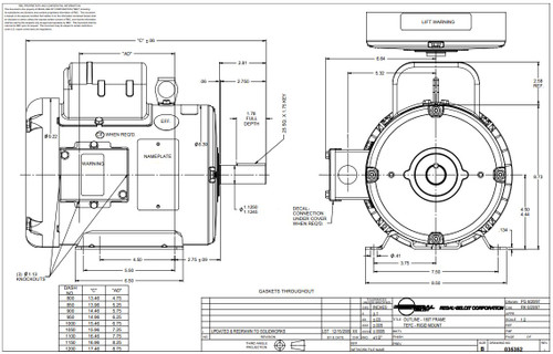 131638.00 Leeson |  5 hp 2850 RPM 184T Frame TEFC Rigid Base 220V 50hz.