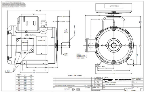 131578.00 Leeson |  5 hp 1440 RPM 184T Frame TEFC Rigid Base 220V 50hz.