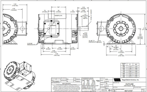 E115825.00 Leeson |  1.5 hp 1725 RPM 56HZ (143T) Frame 208-230/460 Volts Open Drip