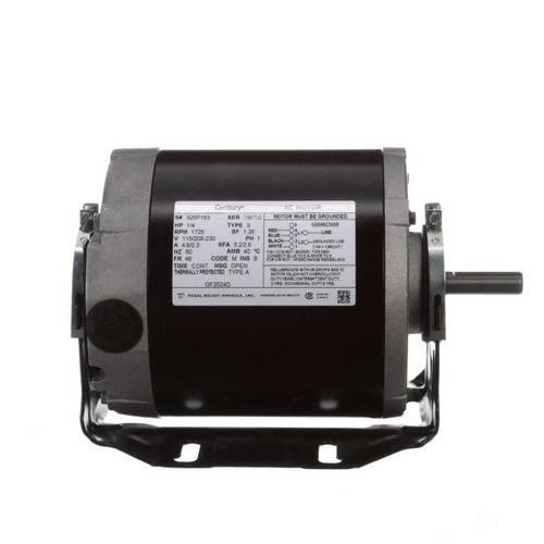 GF2024D Century 1/4 hp 1725 RPM 48 Frame 115-208/230V Belt Drive Furnace Motor Century # GF2024D