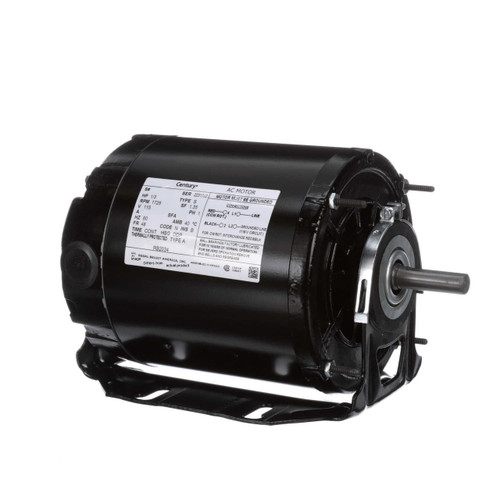 RB2034L Century 1/3 hp 1725 RPM 48 Frame 115V Belt Drive Furnace Motor Ball Brg Century # RB2034L