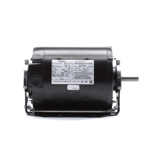 Model 927AL Century 1/4 hp 1725 RPM 2-SPD 48 Frame 230V Belt Drive Blower Motor Ball Brg Century # 927AL