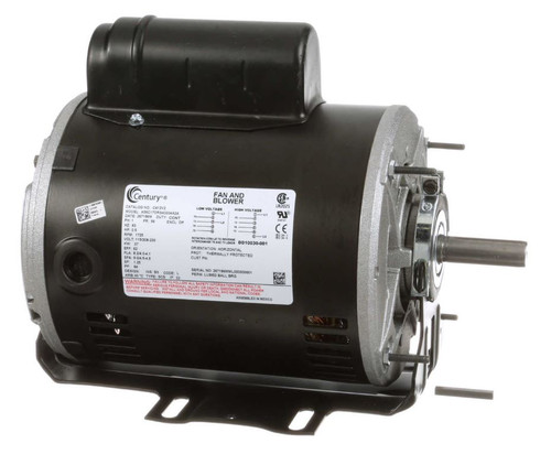 C412V2 Century 1/2 hp 1725 RPM 56 Frame 115/208-230V Belt Drive Cap Start Blower Motor