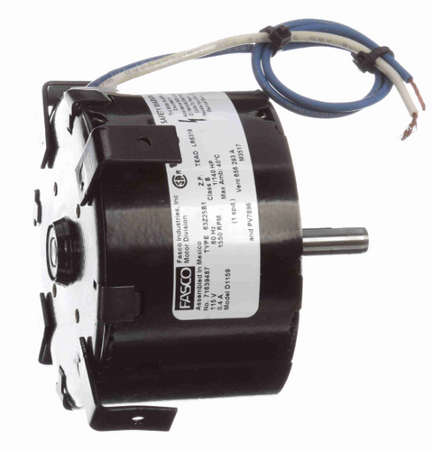 Fasco D1159 Motor | 1/130 hp 1500 RPM CCW 3.3" Diameter 115 Volts Fasco Electric