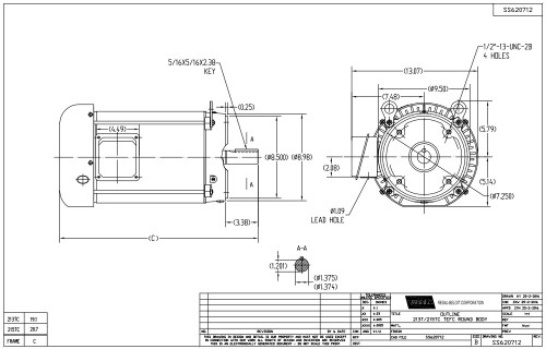 GT1318A Marathon 10 hp 3600 RPM 215TC Frame TEFC C-Face (No Base) 230/460V Marathon Electric Motor