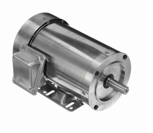 191528.00 Leeson 1 hp 1200 RPM 208-230/460V 145TC Frame (Rigid Base) TEFC 3-Phase All-Stainless Wash-Down Motor
