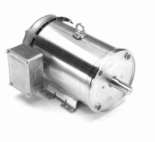 132208.00 Leeson 5 hp 1800 RPM 230/460V 184TC Frame (Rigid Base) TEFC 3-Phase Premium-Stainless Wash-Down Motor