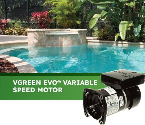 Century Electric VGREEN® EVQ165 • 1.65HP Variable Speed Pool Pump Motor • 48Y Square Flange 115/230 Volt