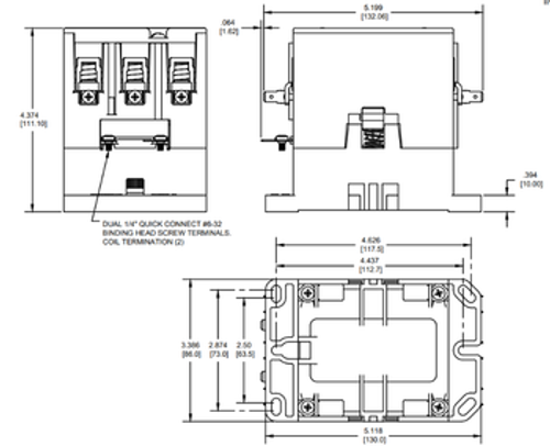 H390B, 3-pole, 90 amp, 120v coil Contactor