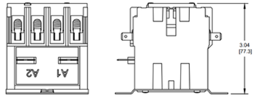 H440C, 4-pole, 40 amp, 240v coil Contactor