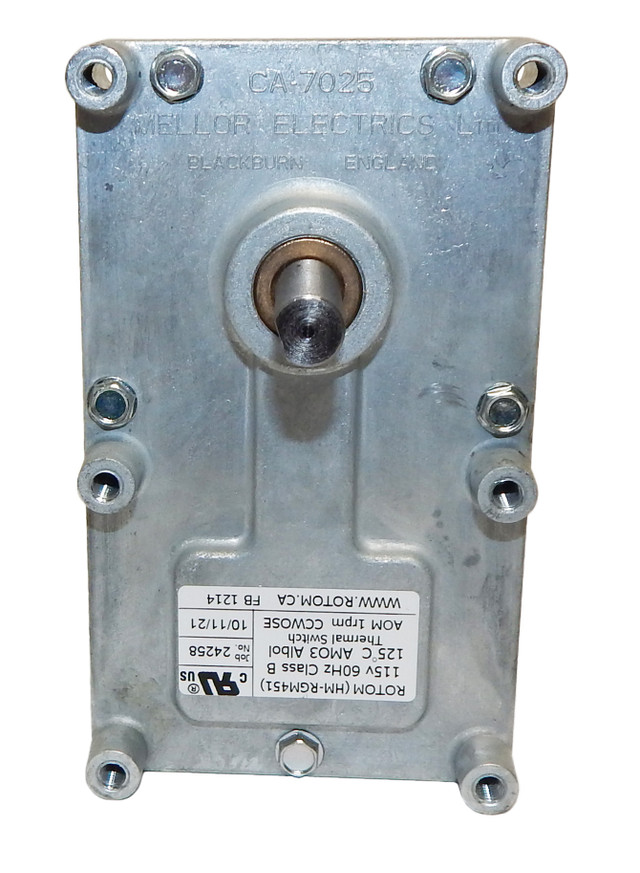 HMRGM451 Pellet Stove Auger Gear Motor, 1 RPM, 115V, 0.19 amps