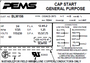 BLM156 PEMS 3/4 HP General Purpose Motor, Boat lift motor, 1 phase, 1800 RPM, 115/230 V, 56 Frame, TENV