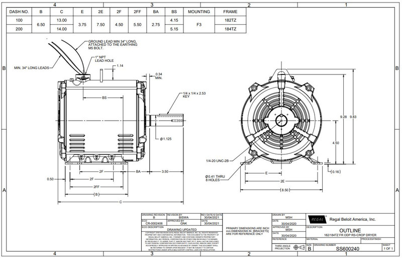Marathon Crop Dryer Motors