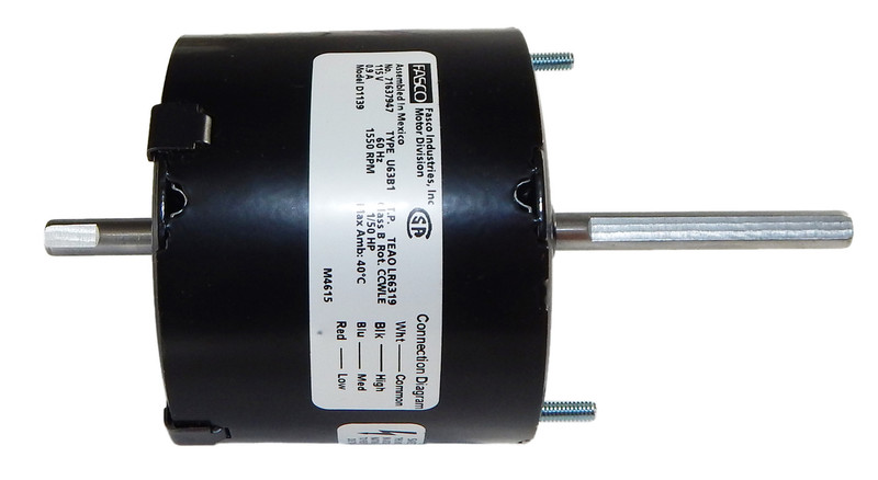 Fasco D1139 Motor | 1/50 hp 1550 RPM 3-Speed CW 3.9