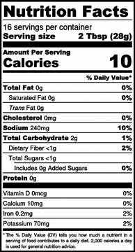Bold Chip Salsa Medium - Nutrition Facts